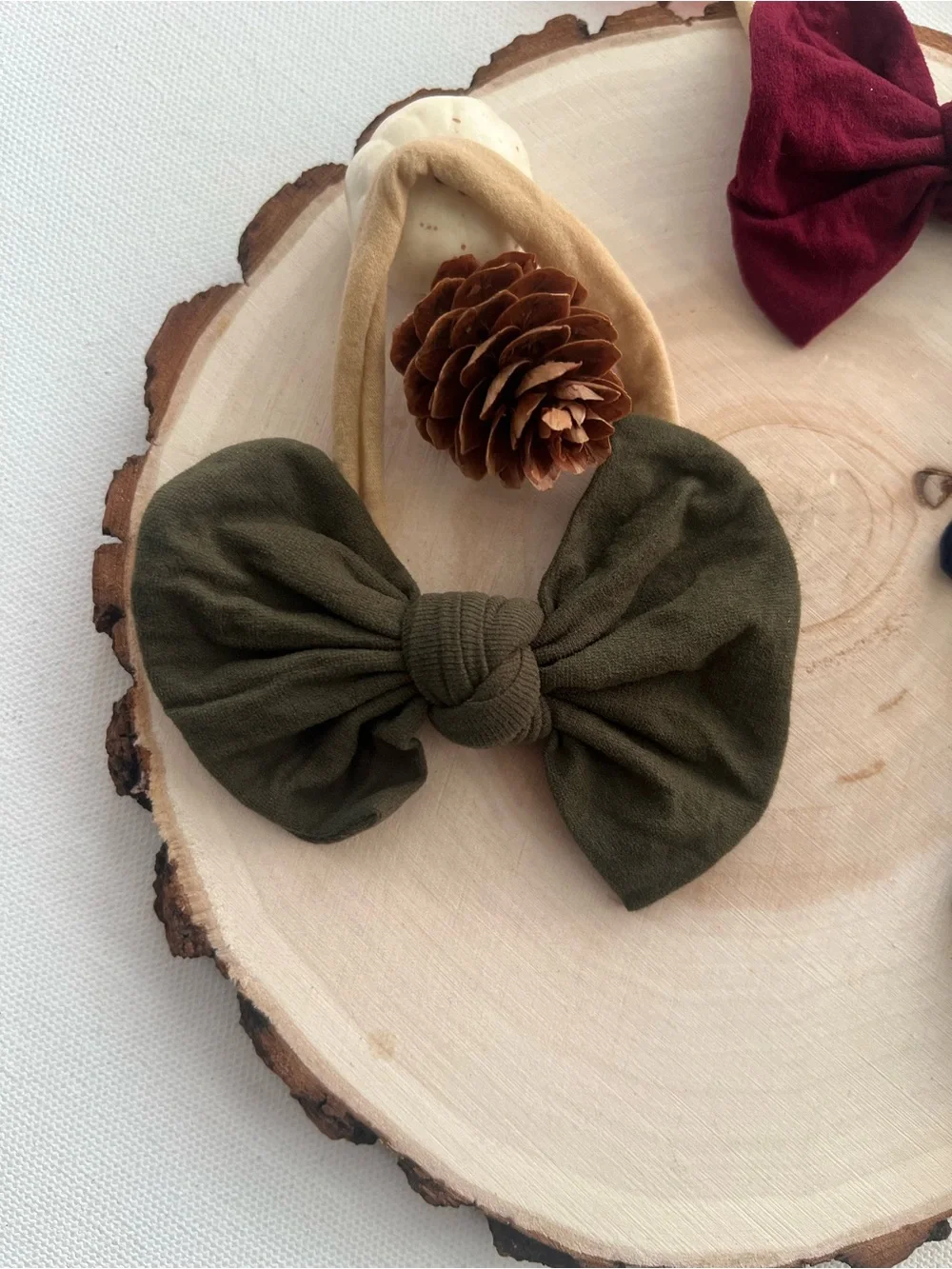 Baby Girl The 3-Piece Autumn Bundle Nylon Handmade Knotted headband